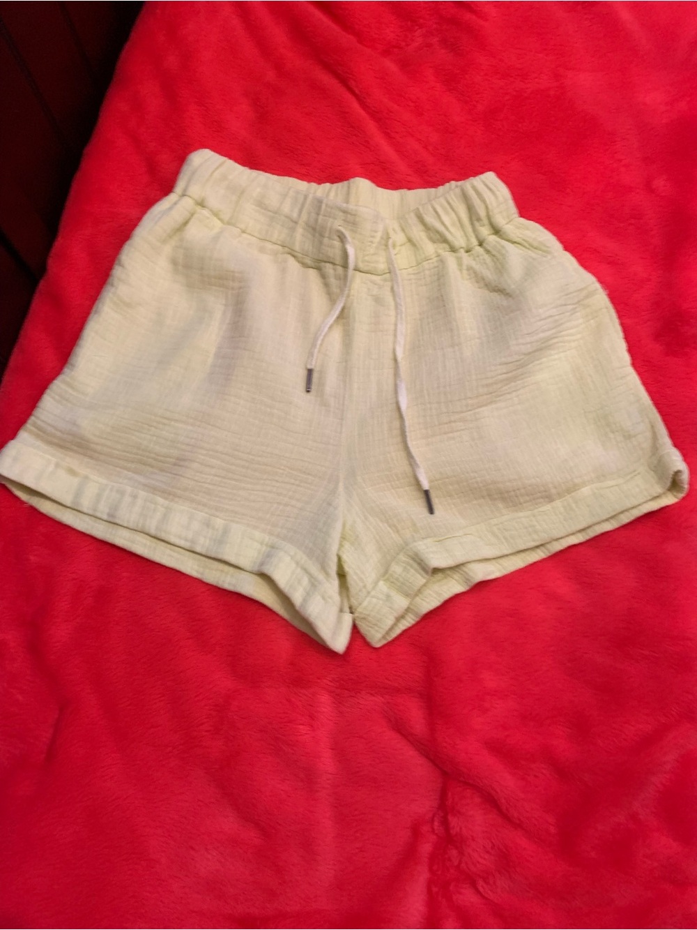 RD Style Light Yellow High Waist Drawstring Shorts